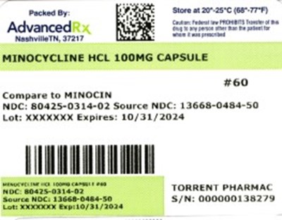 label 2 - Minocycline HCL 100mg 80425 0314 02